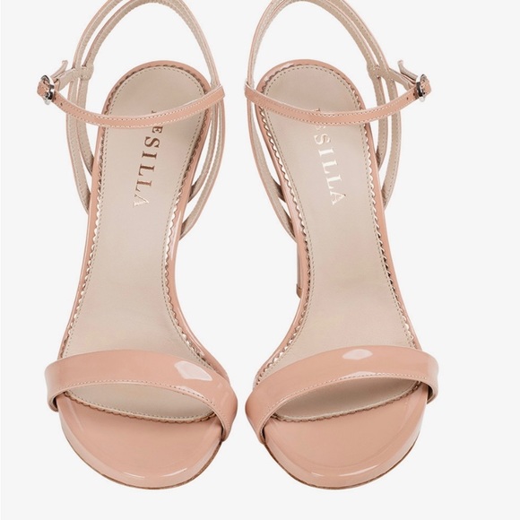 These are authentic LeSilla Phard (Nude) Patent Leather Platform Sandals - Picture 3 of 12